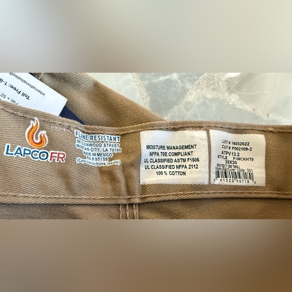 NWT! LAPCO FR Khaki Cargo Pants - Picture 5 of 8